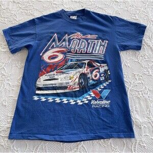 Mark Martin #6 Valvoline Racing T-Shirt NO Side Seam Front Back Graphics Medium